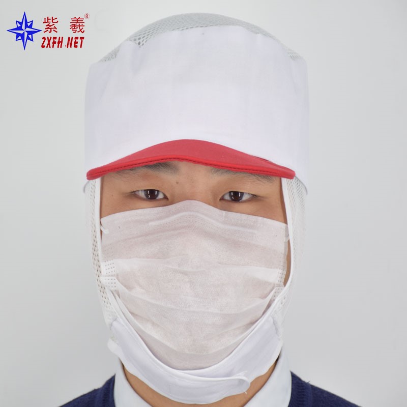 Factory Promotion Dust-free Dacron Khaki Mesh Cap for food processing industory