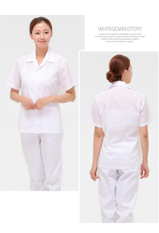 White short-sleeved hotel overalls summer cleaning service cleaning service food work clothes